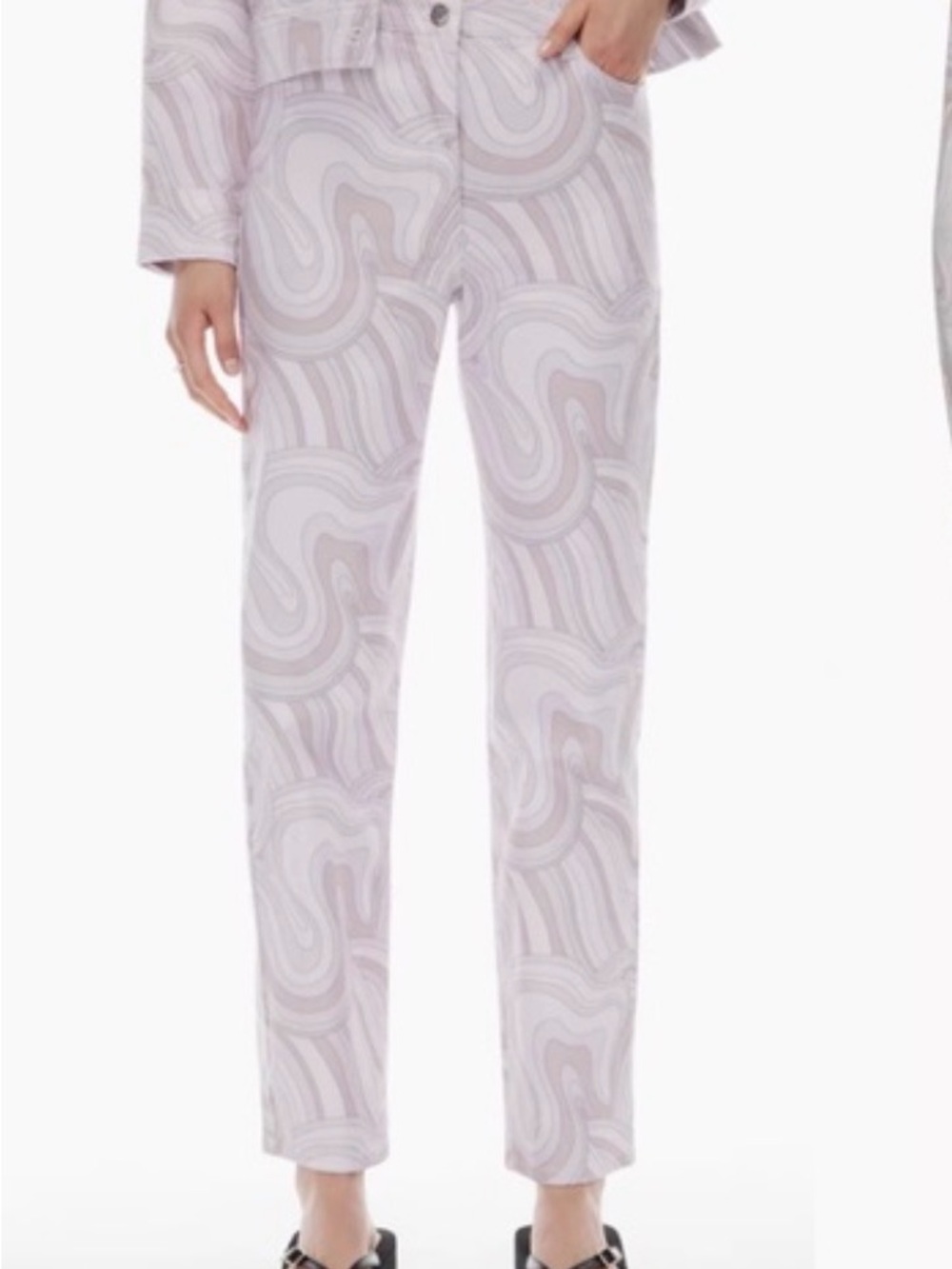 Aritzia Wilfred Free Retro Cream Swirl Print Pants